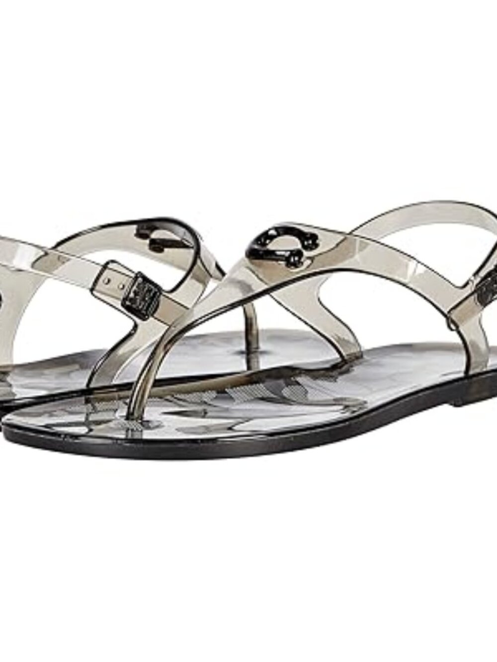 Coach Black & Gray Natalee Jelly Sandals Rubber 6